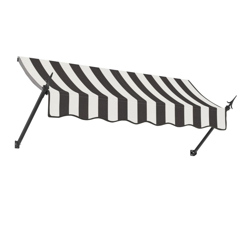 Awntech New Orleans Acrylic Fabric Fixed Awning with Iron Spear Arms, null, null