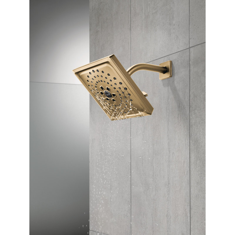 Pomme de douche à pluie réglable avec technologie H2Okinetic, Bronze champagne