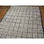 Light Ivory Color Antique American Folk Art Geometric Log Cabin Pattern Hooked Rug