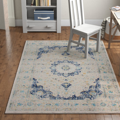 Juliea Distressed Medallion Oriental Power Loom Performance Rug