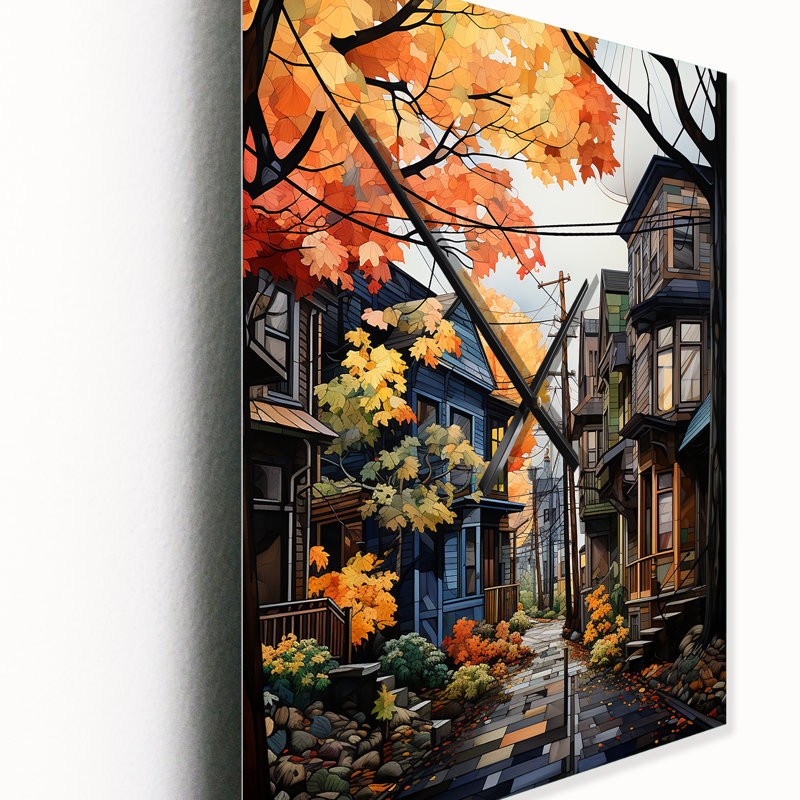 Horloge murale Cityscape Alleyway Patchwork I, H 32 po x l 24 po x P 1 po