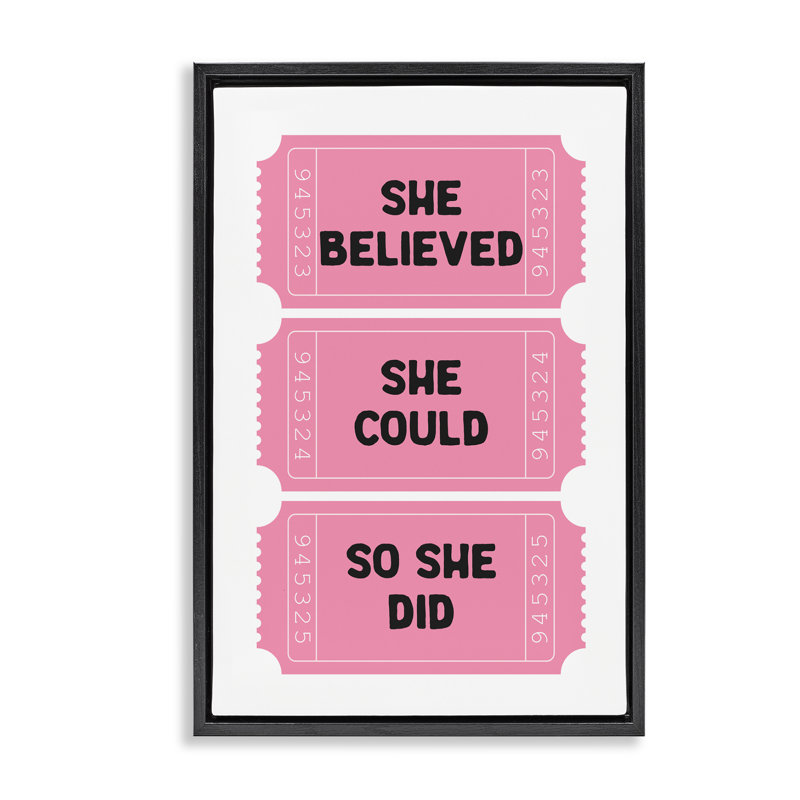 Cadre flottant She Believed Girl, 31" H x 21" W, Cadre flottant noir de jais