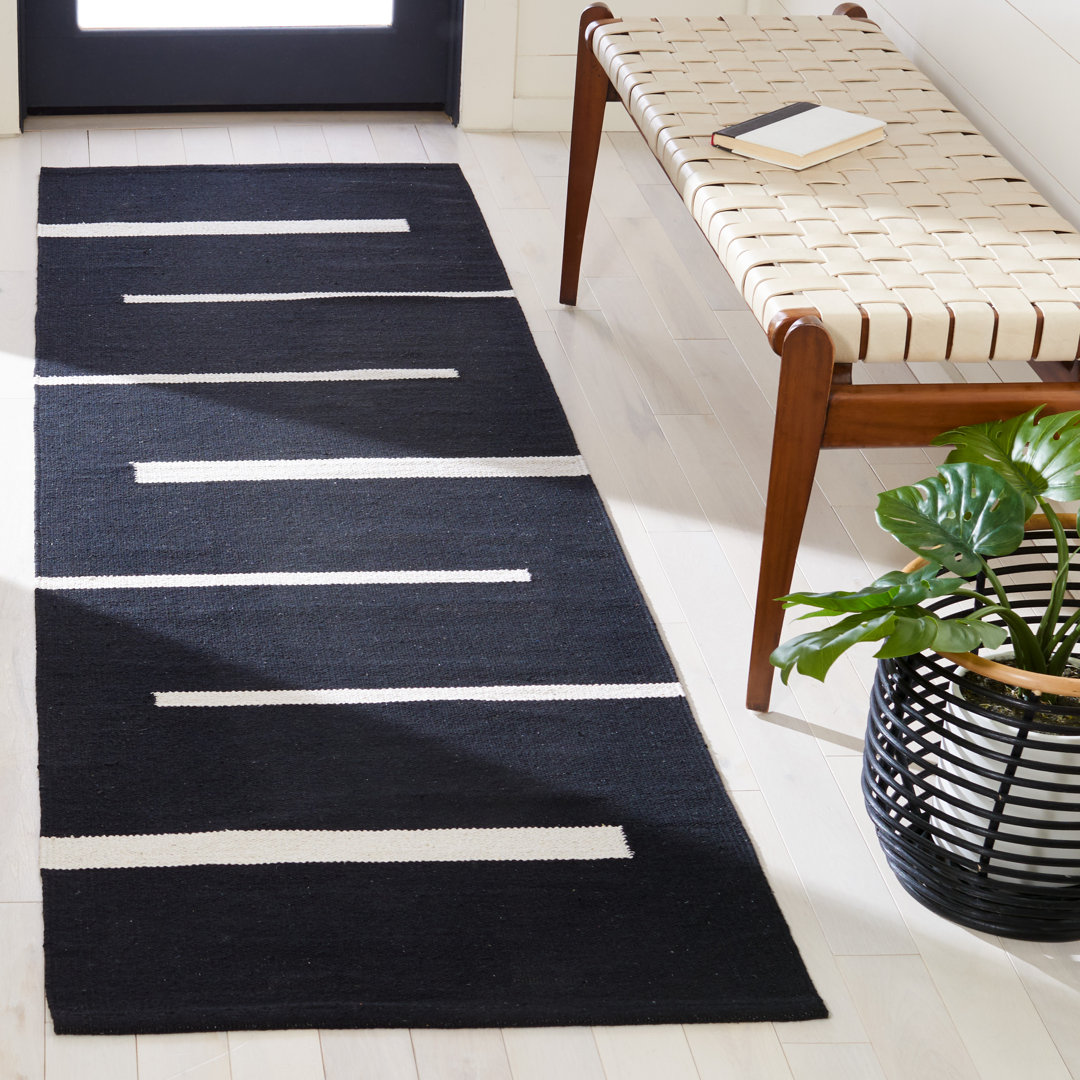 Striped Cotton Hand Woven Area Rug