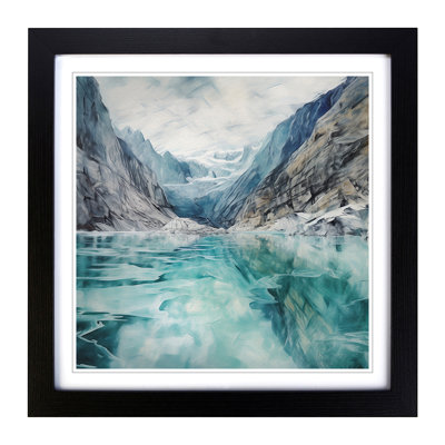 Glacier Impressionism - Single Picture Frame Print on Wood