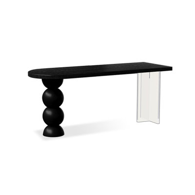Black Half-circle Solid Wood + Acrylic desk