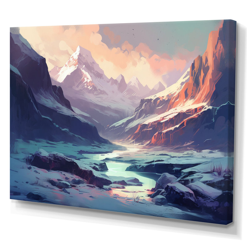 Frozen Mountain Range II - impression, H 34 po x l 44 po, Toile tendue
