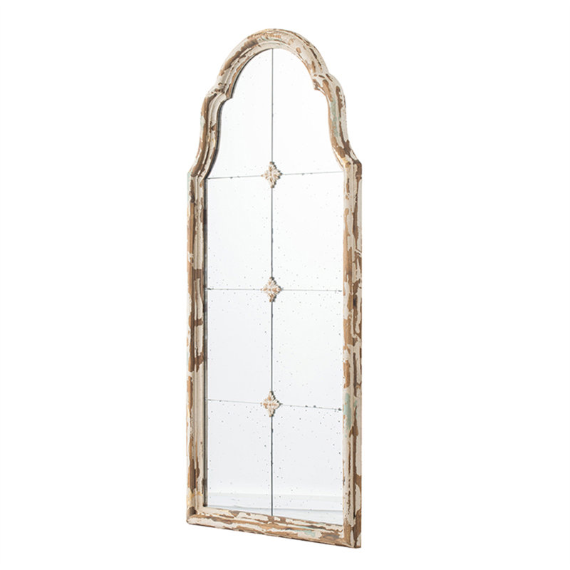 22" X 48" Large Cream &  Framed Wall Mirror