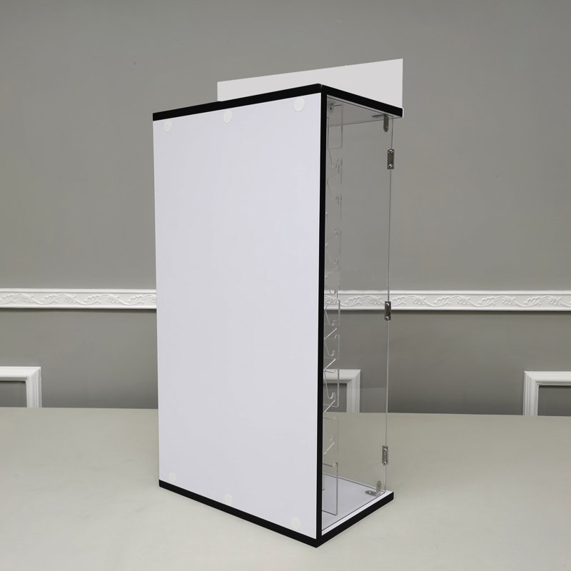 Présentoir à lunettes 18 x 10 x 34 po FixtureDisplays® pour lunettes de soleil avec lumière DEL 15225 Fabrication sur commande, délai de 3 mois