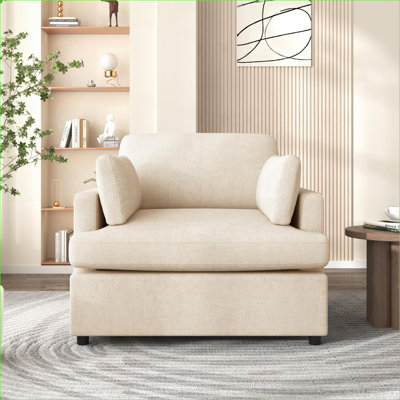 Fauteuil d'appoint surdimensionné pour adultes Mirod, accoudoirs rembourrés confortables, siège neutre durable pour la chambre à coucher du salon