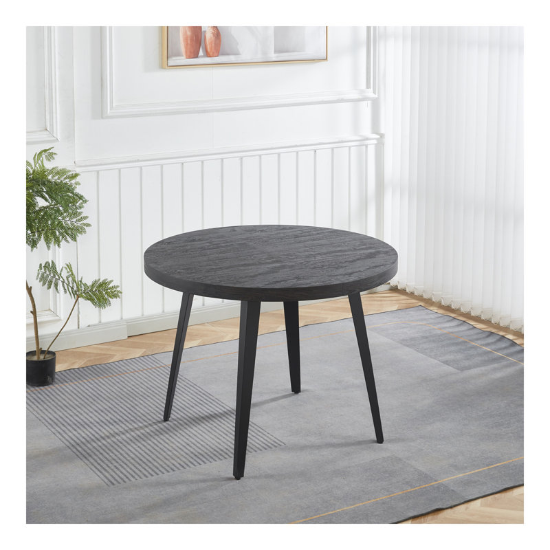 Table extensible, table à manger, table de bureau, table basse, pieds en métal, plateau en bois aggloméré, couleur noire
