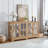 Display Cabinet with Glass Doors,Adjustable Shelves for Collectibles Four Door Design Vintage Showcase for Home or Office-126284473
