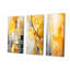 Ensemble de 3 panneaux muraux jaunes à la lumière du soleil - Collages abstraits sur toile-609052241-609052243
