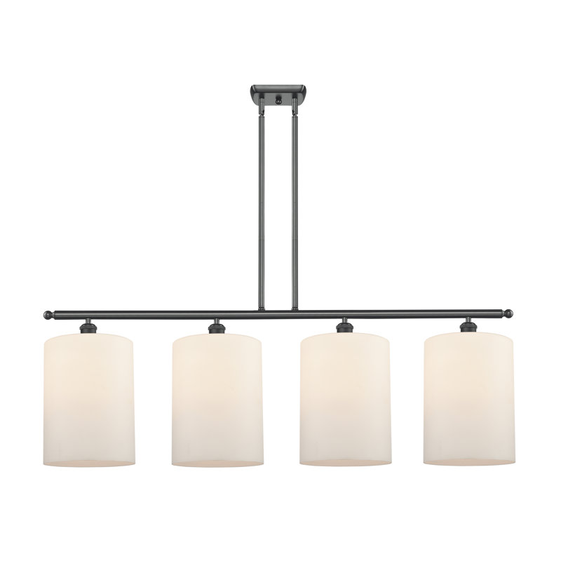 Luminaire suspendu tambour 4 lumières Dublin, Blanc mat, Noir mat
