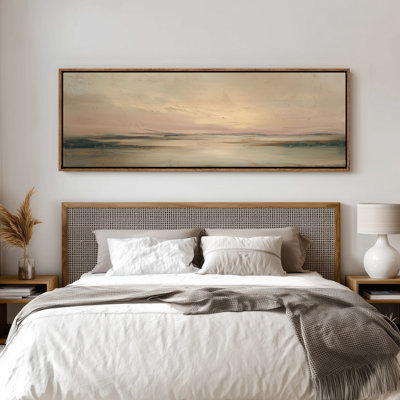Soft Blush Horizon Landscape for Bedroom or Living Room Print Wall Art
