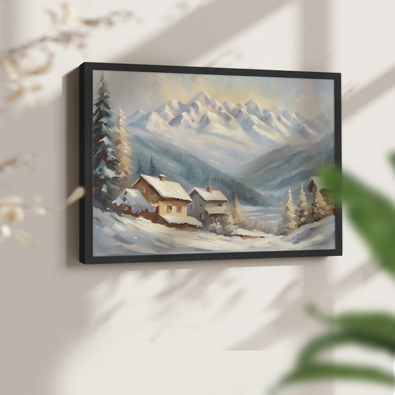 Paysages rétro-CXI - reproduction encadrée, H 8 po x l 10 po, Noir