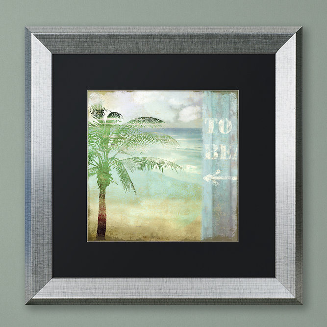 «By the Sea III» par Jadaya, impression encadrée, H 11 po x l 11 po, Toile avec cadre brun, Noir