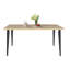 Table de salle à manger moderne de 63 pouces, plateau de table en bois et pieds en fer résistant à la rouille, table de cuisine rectangulaire pour 6 à 8 personnes, design industriel rustique pour la salle à manger, patio (table seulement)