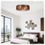 Ventilateur de plafond de style campagne moderne 20 "avec lumière - Ventilateur encastré à profil bas en bois, moteur à courant continu silencieux, télécommande pour chambre à coucher et salon