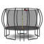Trampoline YC 12FT de style citrouille avec échelle, noir et rouge