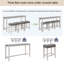 Ensemble de table de bar 4 pièces avec prise de courant, ensemble de table de bar avec chaises, table de bar avec tabourets, table de canapé avec 3 tabourets rembourrés, pour le salon, la salle à manger, blanc et gris
