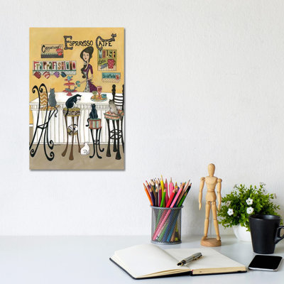 Espresso Cafe' 1 Piece Wall Art on Canvas