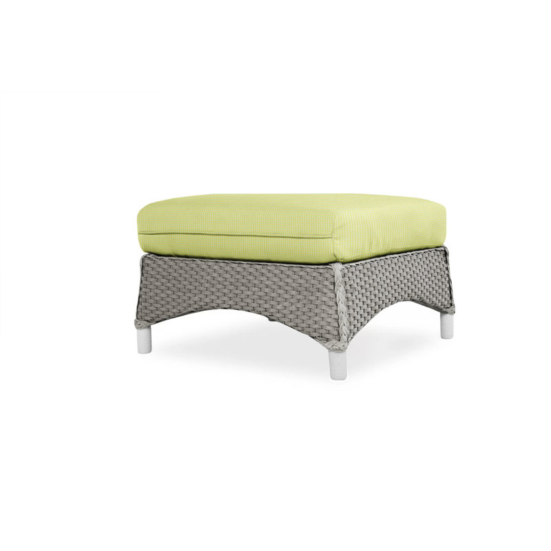 Mandalay Outdoor Ottoman, Sailcloth Salt, Pewter