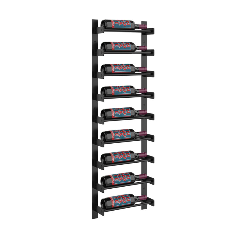 Support à vin mural pour 9 bouteilles Abbie-May, Noir mat, H 45 po x l 14,75 po x P 8,25 po