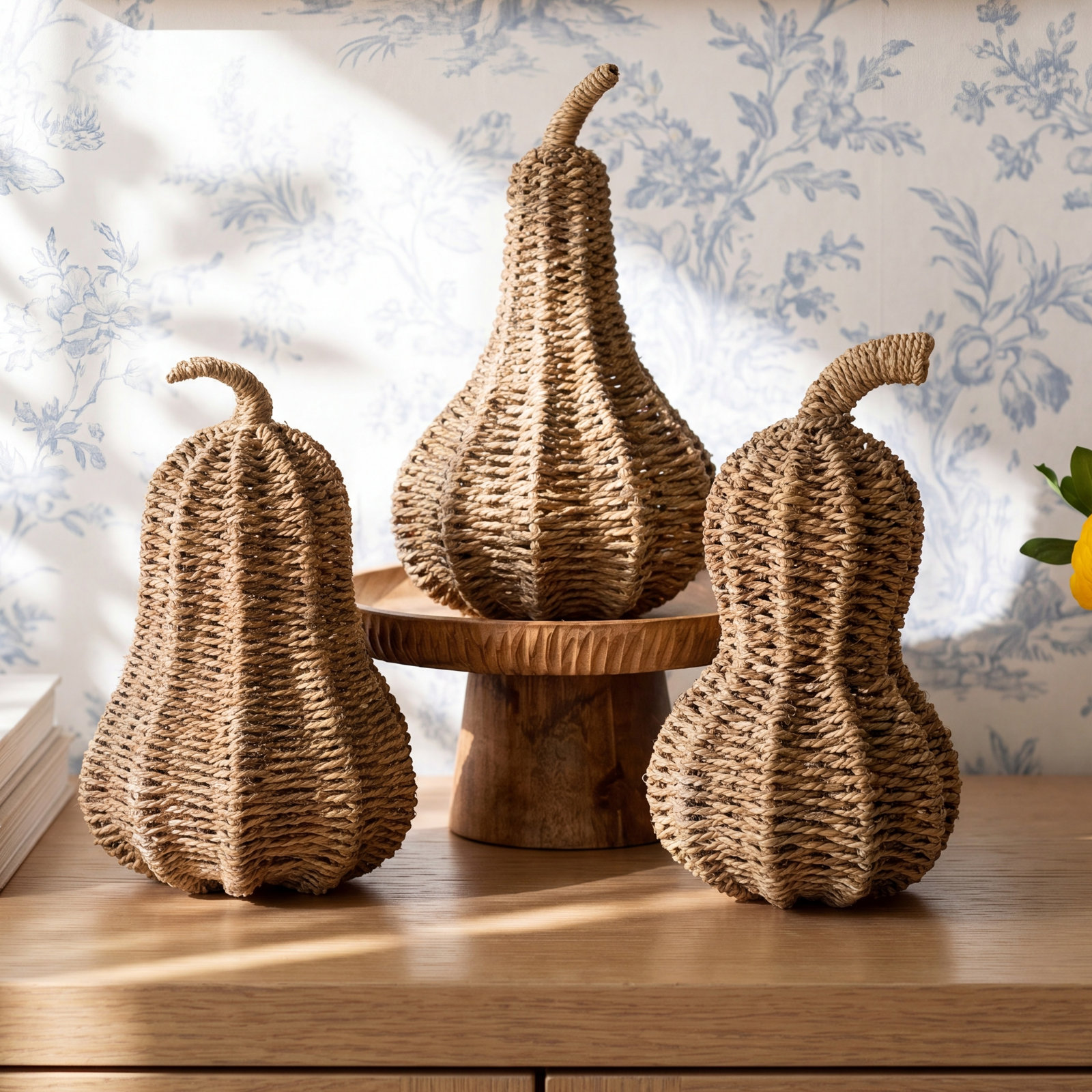 SET OF THREE WOVEN VINE GOURDS