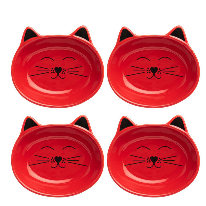 Plats pour chat Oscar, Rouge