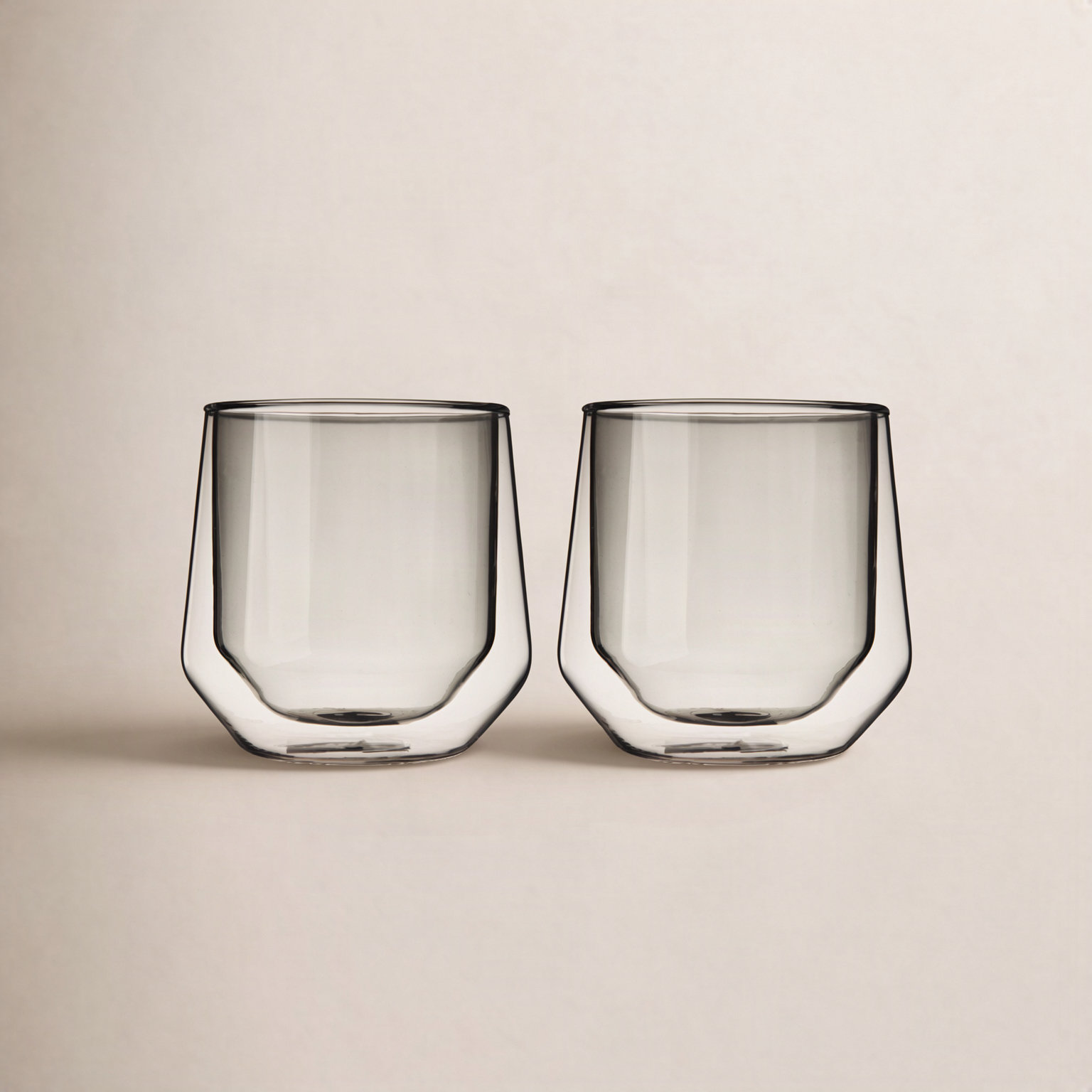Aurora Double Wall Drinking Glass, Gray