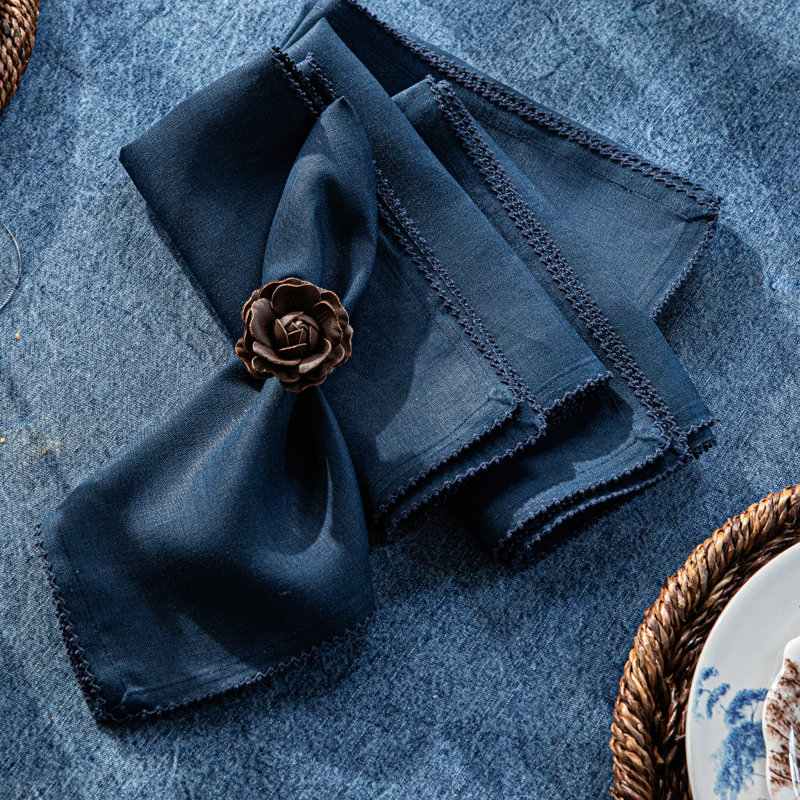 Berry Scallop Napkin, Navy