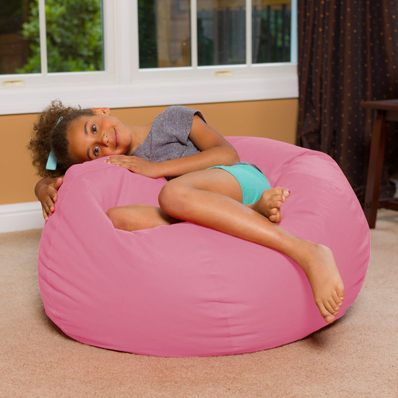 Bean Bag Chair for Kids, Teens, and Adults - Filled with Soft Beads, Includes Removable and Machine Washable Cover - Multiple Colors, Sizes and Fabrics including Soft Nylon & Canvas with Patterns