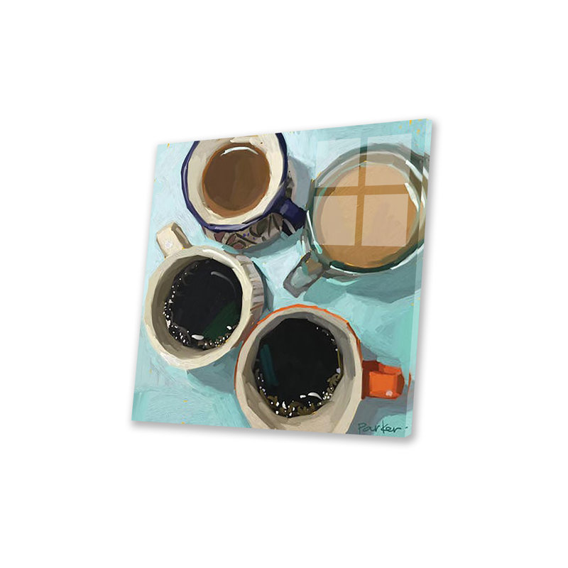 Nuances de café, impression sur verre acrylique, H 24 po x l 24 po x P 0,25 po