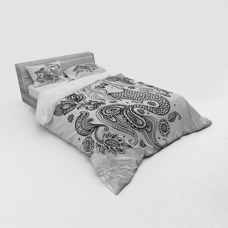 Ensemble de housse de couette Mermaid, Housse de couette grand + 3 pièces supplémentair