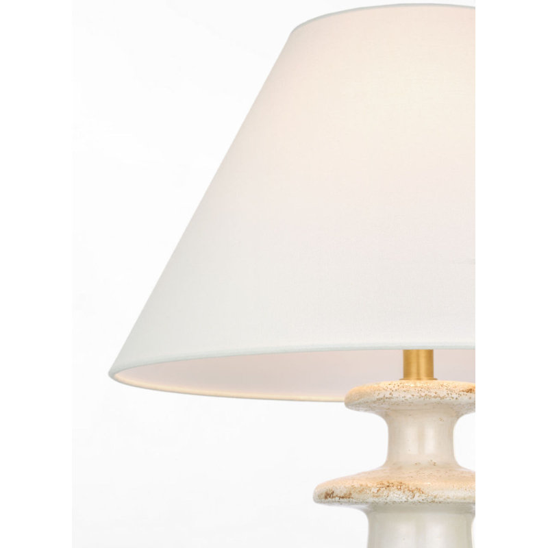 Temara 28" Table Lamp with Linen Shade, Corsican White