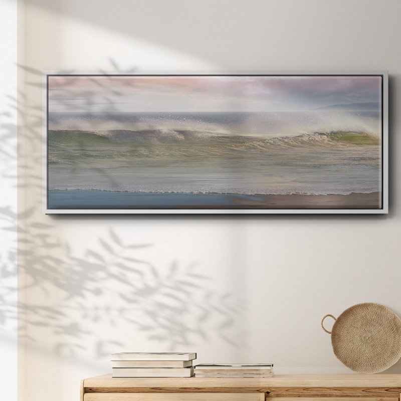 California Surf encadré sur toile, Blanc, H 20 po x l 50 po