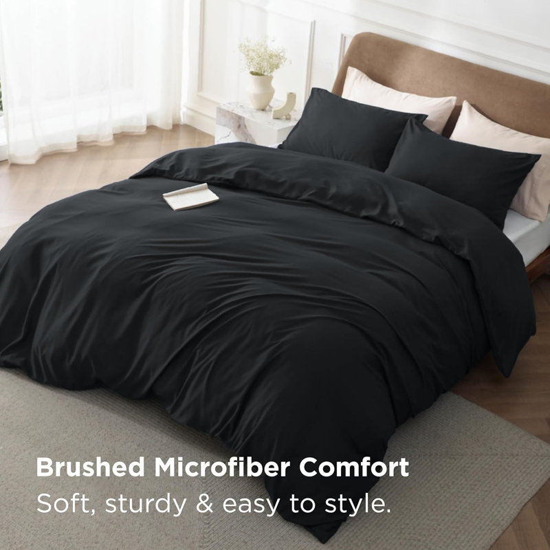 Bedding, Black Solid Colour