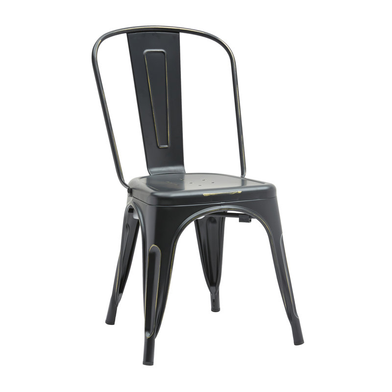 Melien 17.5'' H Stacking Side Chair, Black