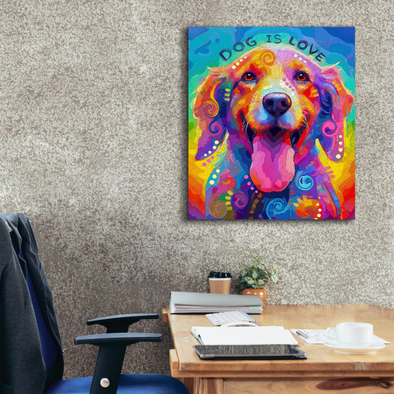 Toile épique Graffiti «Bursting With Love» par Dean Russo, 26 po x 30 po, H 30 po x l 26 po