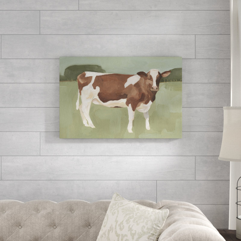 «Bovine Field II», peinture sur toile, H 20 po x l 30 po