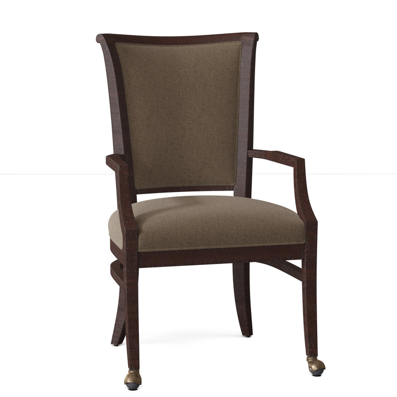 Bayfield Upholstered King Louis Back Arm Chair, 8789 Bark, Espresso