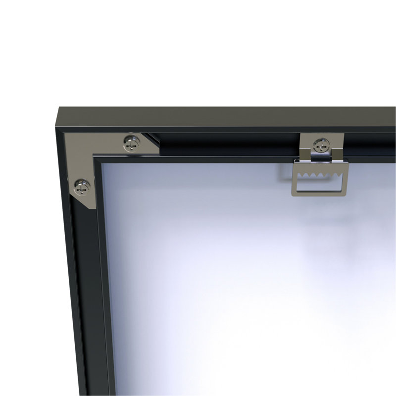 Miroir de salle de bain 48 po x 32 po moderne avec cadre noir - Pratique pour différentes pièces comme la salle de bain, la chambre à coucher, le salon, le vestiaire, la salle rectangulaire en aluminium