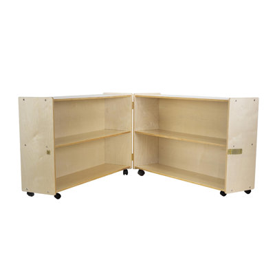 4-Section Birch Classroom Storage Cabinet with Casters - 94" Wide Organizer for Toys, Art Supplies
