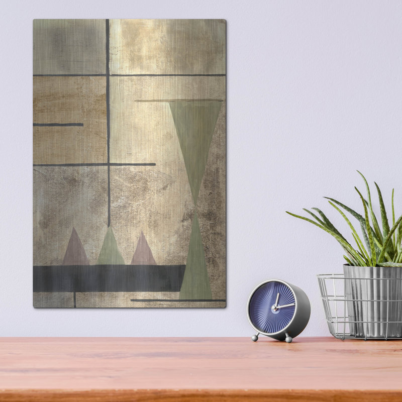 Art mural en métal luxueux «Gold Standard 4» par Michael Willett, 12 po x 16 po, H 16 po x l 12 po