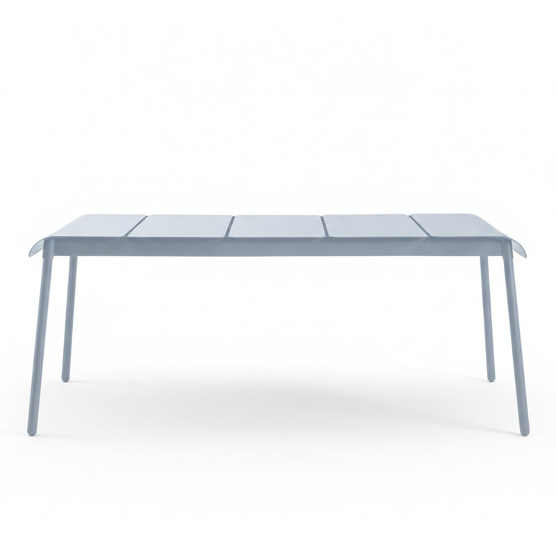 Corail Rectangular Metal Outdoor Dining Table , 72.69'' in. W 38.81'' in. D, Pastel Blue
