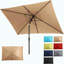 Parasol rectangulaire de 6,5 x 10 pi kaki avec manivelle, inclinable, toile résistante aux rayons UV pour la piscine, la cour et le patio (sans base)-795574659