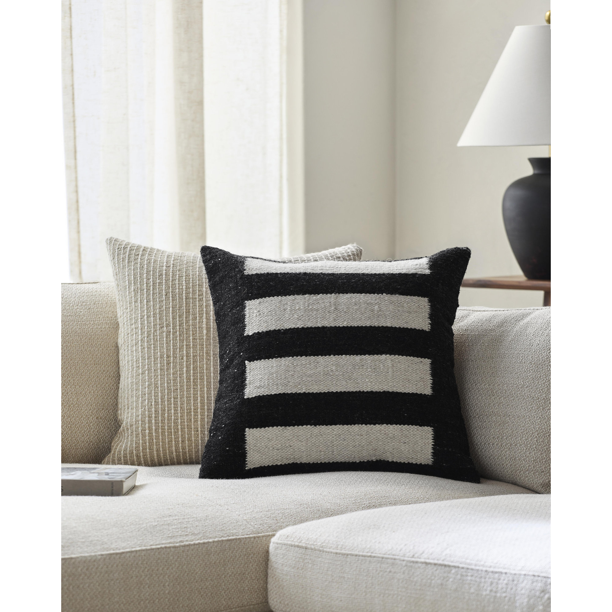 Osmund Geometric Throw Pillow, 20" x 20", Light Silver, Pillow Cover Only - No Insert