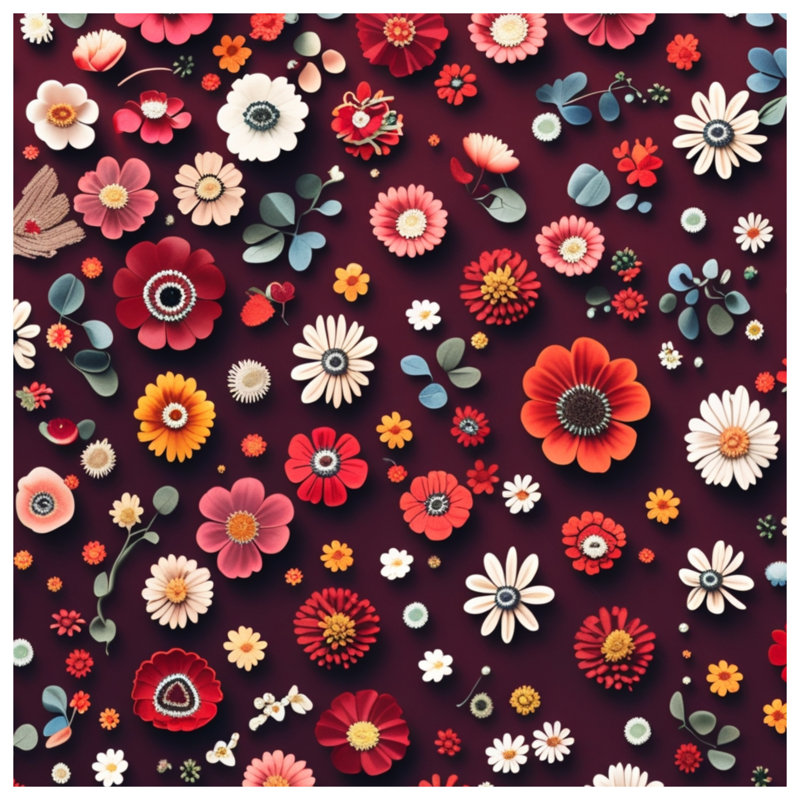 Jeté Floral, 50in W x 60in H