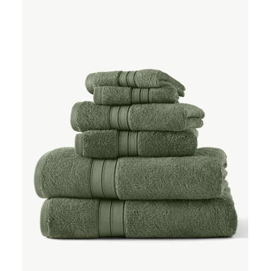 6pc Spirit Linen Bath Towel Set 100% Ringspun Plush Cotton