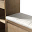 Banc de rangement pour chaussures avec coussin, tiroirs et tablettes ouvertes-450729583